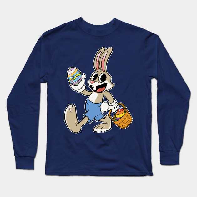 Vintage Cartoon Easter Bunny Long Sleeve T-Shirt by Styleuniversal